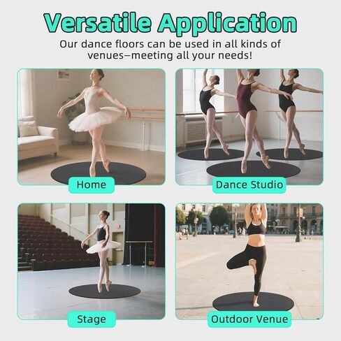 سجادة أرضية الرقص المحمولة مقاس 30.7 بوصة لتدريب الباليه والصنبور - لوحة دوارة بسمك 1.3 سم للراقصين، سجادة تمرين ناعمة مثالية مع سطح غير قابل للانزلاق لتمارين الدوران والرقص in Kuwait