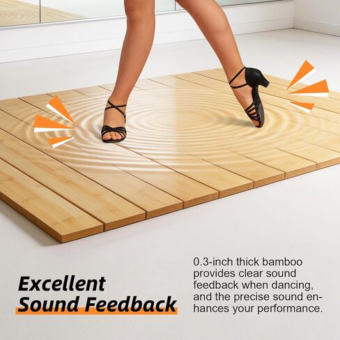 Tap Dance Board Floor,Portable Tap Board 47.8 x 38.5 Inch,Bamboo Tap Board for Tap Dancing, Tap Dance Practice for Home,Outdoor in Kuwait