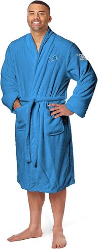 رداء حمام رجالي من Northwest The Company Official NFL Detroit Lions بملمس حريري مقاس L/XL مع رقم، أزرق فاتح، 26 بوصة × 47 بوصة in Saudi Arabia