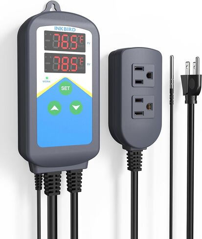 Inkbird 2025 Updated ITC-306T Pre-Wired Electronic Heating Thermostat Temperature Controller, 24 Hours Digital Day & Night Cycle Timer Controller for Seed Germination Reptiles Hatching in Saudi Arabia