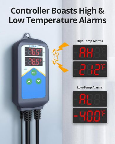 Inkbird 2025 Updated ITC-306T Pre-Wired Electronic Heating Thermostat Temperature Controller, 24 Hours Digital Day & Night Cycle Timer Controller for Seed Germination Reptiles Hatching in Saudi Arabia