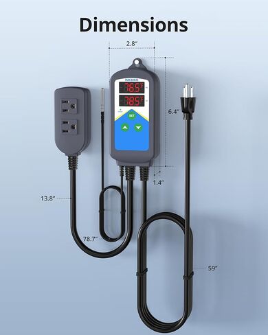 Inkbird 2025 Updated ITC-306T Pre-Wired Electronic Heating Thermostat Temperature Controller, 24 Hours Digital Day & Night Cycle Timer Controller for Seed Germination Reptiles Hatching in Saudi Arabia