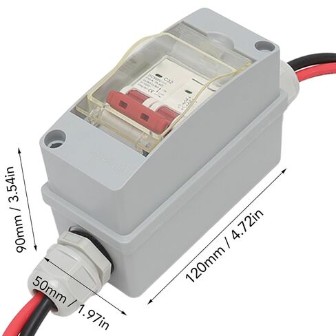 Solar Panel Disconnect Switch, 500V 32A DC Miniature Circuit Breaker with PV Connector and IP65 Waterproof Box for Outdoor PV or AC Stystem in Kuwait