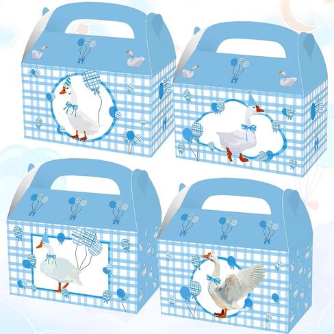 Bach and Boujee 12 PCS Silly Goose Beige Gingham Party Treats Boxes Bithday Party Favor in Kuwait
