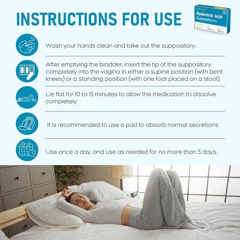 Hyaluronic Acid Vaginal Suppositories 10 mg for Women | Vaginal Moisturizer for Dryness, Itching & Irritation | Menopause & Intimate Care with Coconut Fatty Acids | Estrogen Free, 12 Count in Saudi Arabia