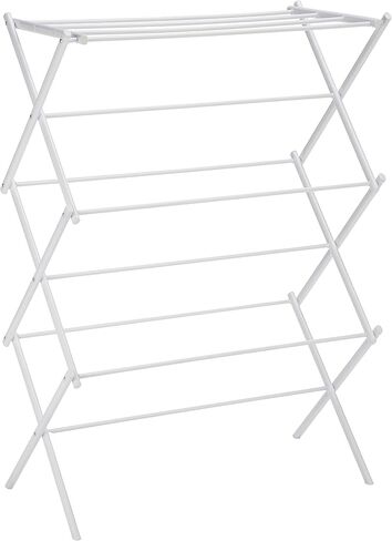 Amazon Basics Foldable Portable Clothes Drying Rack for Indoor Air Drying, Collapsible Design, 14.5" D x 29.5" W x 41.8" H, White in Saudi Arabia