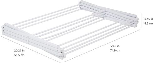 Amazon Basics Foldable Portable Clothes Drying Rack for Indoor Air Drying, Collapsible Design, 14.5" D x 29.5" W x 41.8" H, White in Saudi Arabia