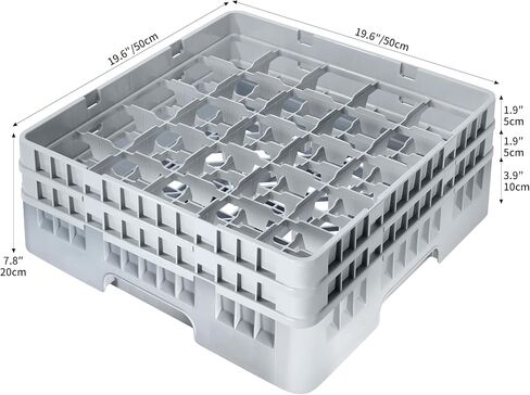 Commercial Cup Rack 25 Compartments with 2 Extenders Plastic Stemware and Tumbler Glass Rack Full, Soft Heavy-Duty Countertop Organizer for Restaurants, Bars & Cafes Space-Saving in Saudi Arabia