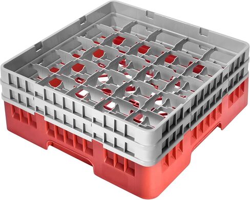 Commercial Cup Rack 25 Compartments with 2 Extenders Plastic Stemware and Tumbler Glass Rack Full, Soft Heavy-Duty Countertop Organizer for Restaurants, Bars & Cafes Space-Saving in Saudi Arabia