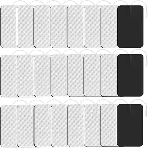 24 Pieces LOVMAYZ DL Self-Adhesive Electrode TENS Unit Replacement Cutaneous Electrode Pads,Reusable Electrodes, Sticky, Compatible with AUVON, TENS 7000 and Other TENS/EMS Devices in Kuwait