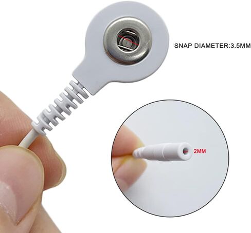 4 Pcs Electrode Lead Wire Adapters, Convert 2mm Pin to 3.5mm Snap - Compatible with TENS, EMS, IF Units in Kuwait