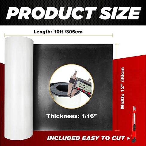 Neoprene Rubber Sheet Roll 1/16" Thick x 12" Wide x 10Ft Long with Adhesive Backing (Including Utility Knife), Heavy Duty Self Rubber Seal Strips Roll for DIY Gaskets, Flooring, Seals in Kuwait