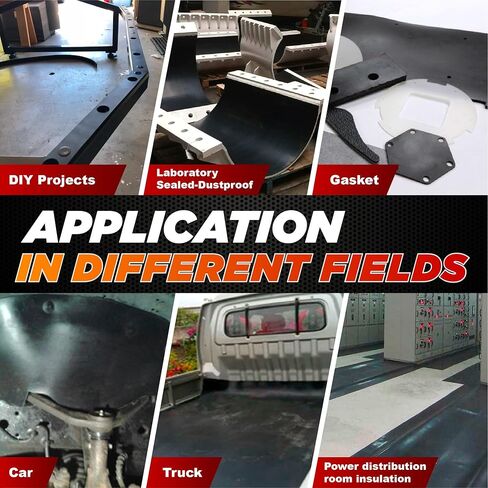 Neoprene Rubber Sheet Roll 1/16" Thick x 12" Wide x 10Ft Long with Adhesive Backing (Including Utility Knife), Heavy Duty Self Rubber Seal Strips Roll for DIY Gaskets, Flooring, Seals in Kuwait