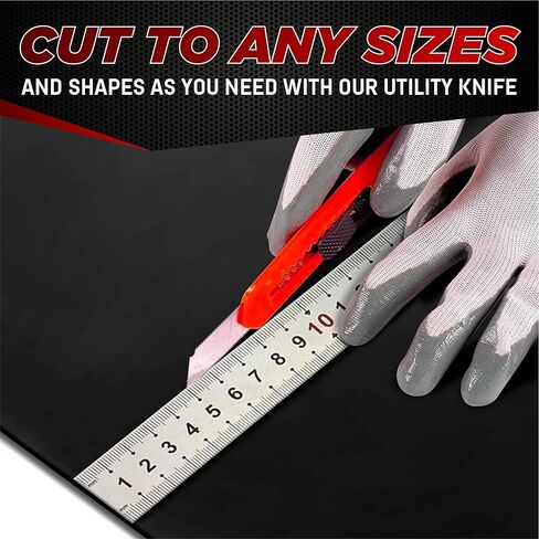 Neoprene Rubber Sheet Roll 1/16" Thick x 12" Wide x 10Ft Long with Adhesive Backing (Including Utility Knife), Heavy Duty Self Rubber Seal Strips Roll for DIY Gaskets, Flooring, Seals in Kuwait