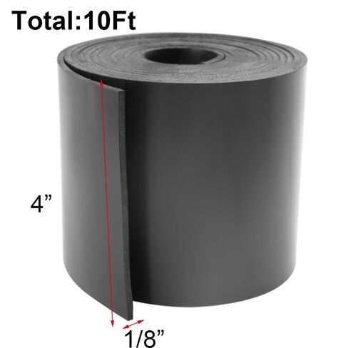 DGSL Neoprene Rubber Strips 4" W x 1/8" T x 10' L, Solid Rubber Sheets, Rolls & Strips Use for Gaskets DIY Material, Pads, Crafts, Weather Stripping, Flooring, Black in Kuwait