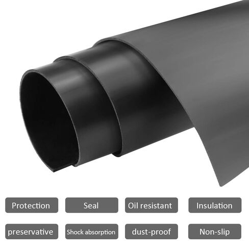 DGSL Neoprene Rubber Strips 4" W x 1/8" T x 10' L, Solid Rubber Sheets, Rolls & Strips Use for Gaskets DIY Material, Pads, Crafts, Weather Stripping, Flooring, Black in Kuwait