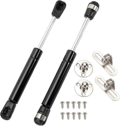 نوابض غازية 7.5 بوصة 25 رطل/110 نيوتن مع دعامة كروية، دعامات غاز 7.5 بوصة لدعم الرفع الهيدروليكي لغطاء صندوق الأدوات، قطعتان، أسود in Kuwait