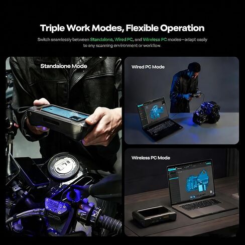 Creality Sermoon P1 3D Scanner, Handheld 22+7+1 Blue Laser&Infrared Wireless 3D Scanner with 6"Touch Screen, Supports Standalone&PC Modes, 0.02mm/m Accuracy for Modified Vehicles, Reverse Engineering in Saudi Arabia