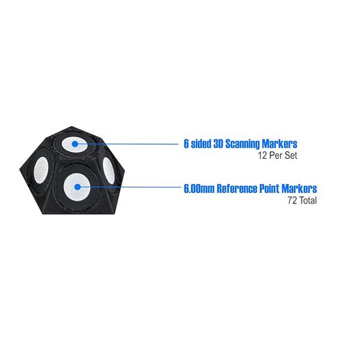 12 Piece Multi-Angle Marker 6 Sided Set: 3D Scanner 6mm Dots, 3D Scanning Spray & 3D Scanner Turntable Compatible, Accurate Tracking Markers, 3D Tracking Dot Reference Point Markers for 3D Scanning in Saudi Arabia