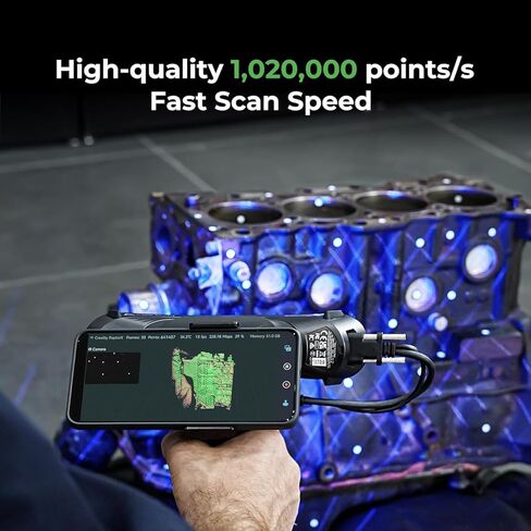 Creality 3D Scanner Raptor X for 3D Printing, 60fps 34 Cross Blue Laser & NIR WiFi 6 Consumer Handheld Scanner 0.02mm Accuracy, 24-Bit Fast Full-Color Scanning for Windows macOS in Saudi Arabia