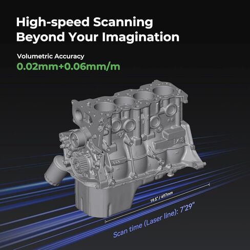 Creality 3D Scanner Raptor X for 3D Printing, 60fps 34 Cross Blue Laser & NIR WiFi 6 Consumer Handheld Scanner 0.02mm Accuracy, 24-Bit Fast Full-Color Scanning for Windows macOS in Saudi Arabia