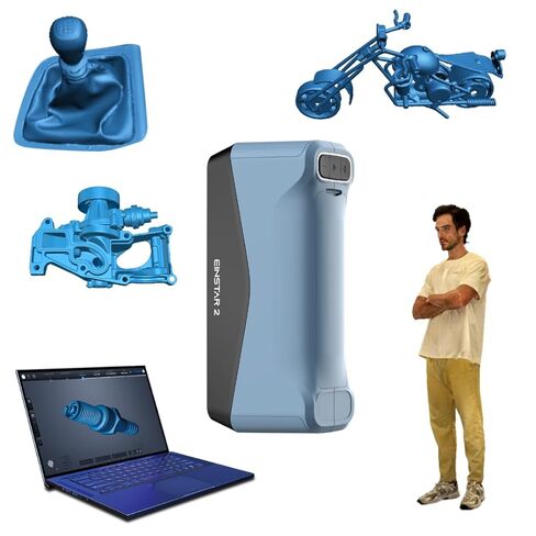 ماسح ضوئي لاسلكي ثلاثي الأبعاد من EINSTAR 2 - ماسح ضوئي محمول، دقة 0.05 مم، ليزر هجين + ضوء الأشعة تحت الحمراء، بدون رذاذ، التقاط بالألوان الكاملة، ماسح ضوئي ثلاثي الأبعاد للطباعة ثلاثية الأبعاد، جاهز للاستخدام في الهواء الطلق، يعمل بالبطارية in Kuwait