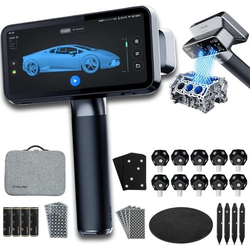 Shining3D [EinScan Rigil Wireless 3D Scanner] حوسبة مدمجة، دقة 0.04 مم، دقة 0.05 مم، 50 خط ليزر مع برنامج المسح الضوئي للهندسة العكسية والتصنيع والفن والتصميم in Kuwait