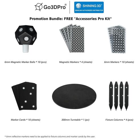 Shining3D [EinScan Rigil Wireless 3D Scanner] حوسبة مدمجة، دقة 0.04 مم، دقة 0.05 مم، 50 خط ليزر مع برنامج المسح الضوئي للهندسة العكسية والتصنيع والفن والتصميم in Kuwait