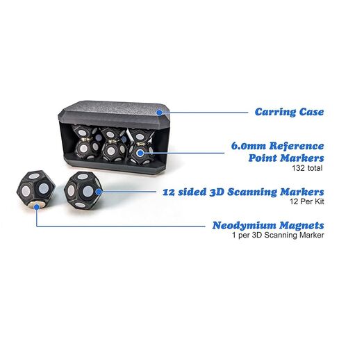 مجموعة أقلام تحديد متعددة الزوايا مكونة من 12 قطعة: ماسح ضوئي ثلاثي الأبعاد بنقاط 6 مم، بخاخ مسح ثلاثي الأبعاد ومتوافق مع القرص الدوار للماسح الضوئي ثلاثي الأبعاد، علامات تتبع دقيقة، علامات نقطة مرجعية لنقاط التتبع ثلاثية الأبعاد للمسح ثلاثي الأبعاد in Kuwait