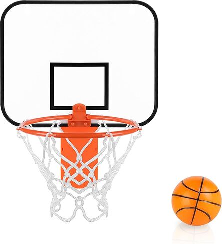 Mini Basketball Hoop Trash Can Set，Basketball Hoop with Bouncy Ball&8.5" Clip-On Backboard, Durable Material, Smooth Edges, Easy Assembly, Portable, Great for Home/Office and Gifts in Saudi Arabia