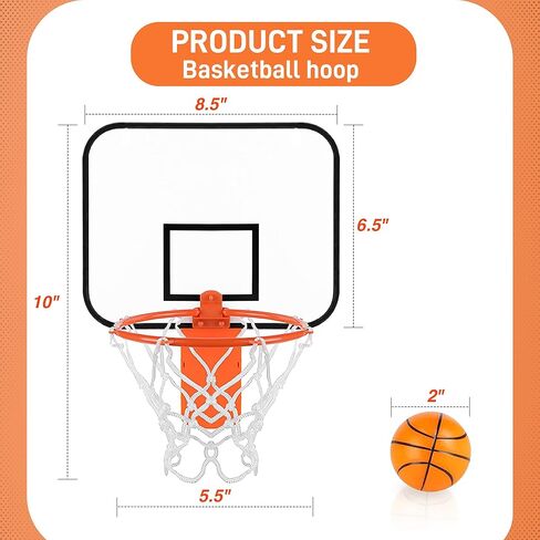 Mini Basketball Hoop Trash Can Set，Basketball Hoop with Bouncy Ball&8.5" Clip-On Backboard, Durable Material, Smooth Edges, Easy Assembly, Portable, Great for Home/Office and Gifts in Kuwait