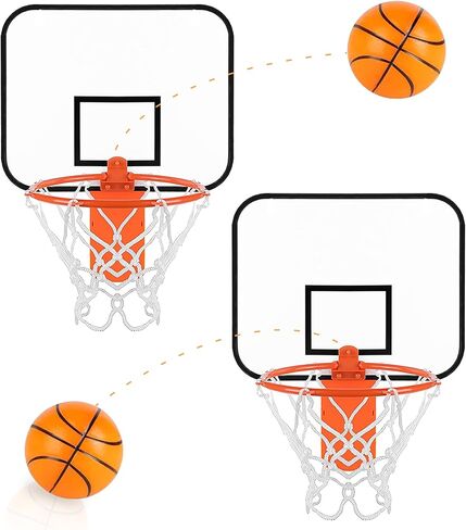 Mini Basketball Hoop Trash Can Set，Basketball Hoop with Bouncy Ball&8.5" Clip-On Backboard, Durable Material, Smooth Edges, Easy Assembly, Portable, Great for Home/Office and Gifts in Kuwait