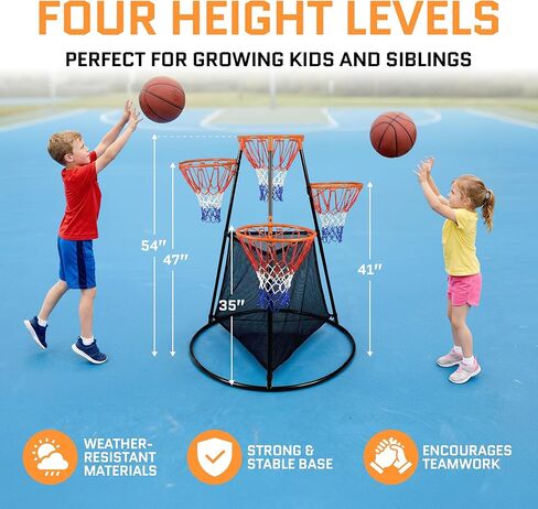 Portable Kids Basketball Hoop with Ball Storage Net – Adjustable Height Indoor & Outdoor Basketball Goal for Toddlers & Kids – Easy Assembly Youth Basketball Set for Backyard, Driveway & Playroom in Kuwait