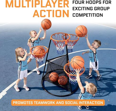 Portable Kids Basketball Hoop with Ball Storage Net – Adjustable Height Indoor & Outdoor Basketball Goal for Toddlers & Kids – Easy Assembly Youth Basketball Set for Backyard, Driveway & Playroom in Kuwait