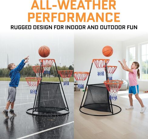 Portable Kids Basketball Hoop with Ball Storage Net – Adjustable Height Indoor & Outdoor Basketball Goal for Toddlers & Kids – Easy Assembly Youth Basketball Set for Backyard, Driveway & Playroom in Kuwait