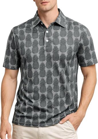 Mens Pickleball Polo Short Sleeve Shirt Dri Fit Men's Performance Sports Summers Shirt Wicking t Golf Shirts for Men in Kuwait