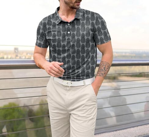 Mens Pickleball Polo Short Sleeve Shirt Dri Fit Men's Performance Sports Summers Shirt Wicking t Golf Shirts for Men in Kuwait