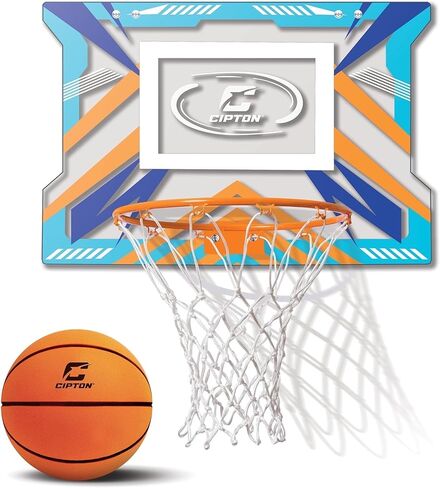 Cipton Silent Mini Basketball Hoop Set – Indoor Over-The-Door Hoop with Noise-Reducing Acrylic Backboard & Soft Mini Basketball, Quiet Play for Kids & Adults in Saudi Arabia