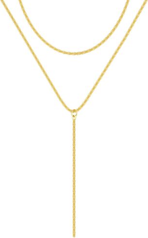 Long Gold Necklaces for Women Trendy, Layered 18k Gold Plated/Silver Lariat Y Necklace Stackable Layering Gold/Silver Prom Beach Necklaces Fashion Jewelry for Women in Saudi Arabia