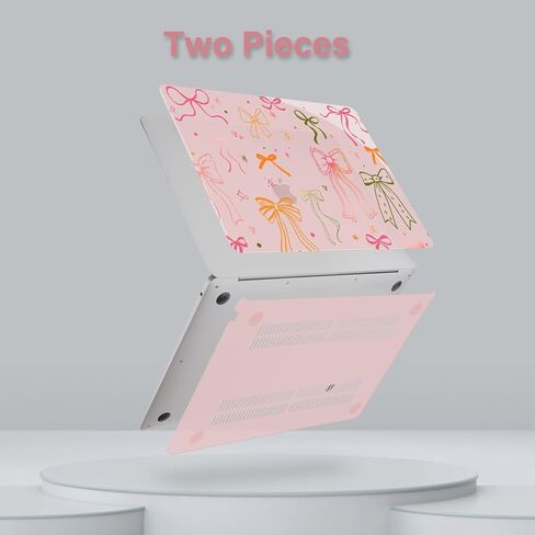 MOSISO Compatible with MacBook Air 13 inch Case 2022 2021 2020 2019 2018 A2337 M1 A2179 A1932, Silk Bowknots Hard Shell&Keyboard Cover&Screen Protector for MacBook Air 13.3 inch Case, Transparent in Saudi Arabia