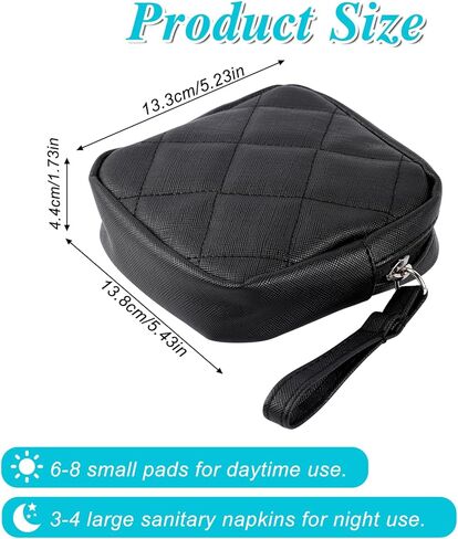 Sanitary Bags Sanitary Napkin Storage Bag Portable Makeup Bag Pad Pouch Tampon Bags Period Pouch First Period Kit for Teen Girls Women (Black) in Kuwait