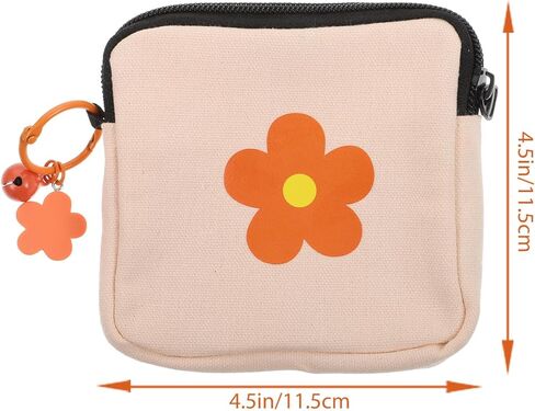 حقيبة نوليتوي قطعتين لمدرسة الفتيات المراهقات، حقيبة تخزين مناديل صحية سرية، منظم وسادة الدورة الشهرية من القماش وحامل سدادة للسفر والمكتب والمحفظة (11.5 × 11.5 سم) in Kuwait