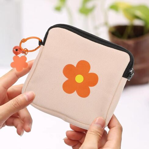 حقيبة نوليتوي قطعتين لمدرسة الفتيات المراهقات، حقيبة تخزين مناديل صحية سرية، منظم وسادة الدورة الشهرية من القماش وحامل سدادة للسفر والمكتب والمحفظة (11.5 × 11.5 سم) in Kuwait