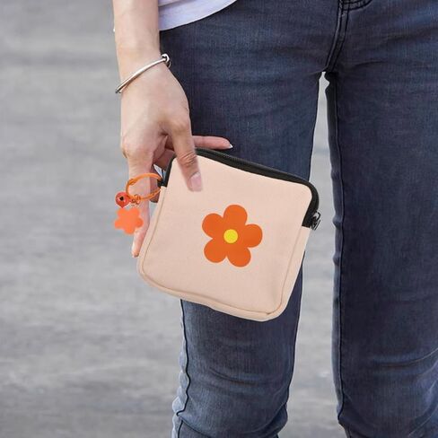 حقيبة نوليتوي قطعتين لمدرسة الفتيات المراهقات، حقيبة تخزين مناديل صحية سرية، منظم وسادة الدورة الشهرية من القماش وحامل سدادة للسفر والمكتب والمحفظة (11.5 × 11.5 سم) in Kuwait