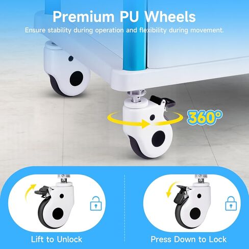 Medical Carts with Wheels, 5-Tier Drawers, Adjustable IV Pole, Silent Casters, Trash Bins, O2 Holder, Needle Disposal Holder & CPR Board, Rolling Crash Carts for Hospital Clinic in Saudi Arabia