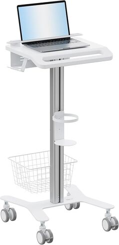 Mount-It! Medical Laptop Cart with Locking Wheels and Anti-Theft Bar, Mobile Computer Workstation for Clinics, Hospitals, Labs – Secure Rolling Cart with Supply Holders and Cable Management in Saudi Arabia