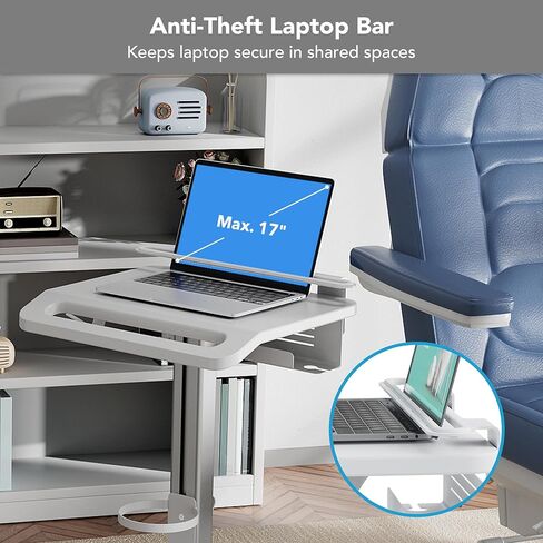 Mount-It! Medical Laptop Cart with Locking Wheels and Anti-Theft Bar, Mobile Computer Workstation for Clinics, Hospitals, Labs – Secure Rolling Cart with Supply Holders and Cable Management in Saudi Arabia
