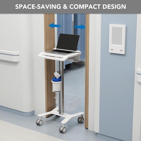 Mount-It! Medical Laptop Cart with Locking Wheels and Anti-Theft Bar, Mobile Computer Workstation for Clinics, Hospitals, Labs – Secure Rolling Cart with Supply Holders and Cable Management in Saudi Arabia
