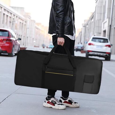 61 Keys Keyboard Case for 61 Keys Keyboard and Electric Piano, Electric Keyboards Bag Piano Gig Bag, Waterproof 420D Oxford Cloth Piano Padded Case (black) in Kuwait