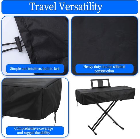61 Key Keyboard Case - Waterproof Dustproof Electric Piano Keyboard Cover with Music Stand Zipper Adjustable Drawstring - Soft Fabric Piano Cover for 61 Keys Digital Pianos in Saudi Arabia